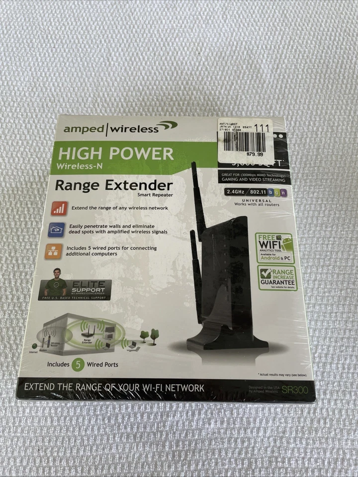 Amped Wireless High Power Wireless-300N Smart Repeater Sealed Box - Image 1 of 4