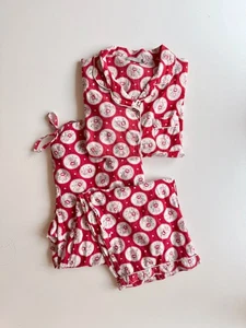 VICTORIAN CLASSICS Rojo Floral Algodón Voile Pijama Camisa Conjunto Pantalón, Talla XL - Imagen 1 de 10