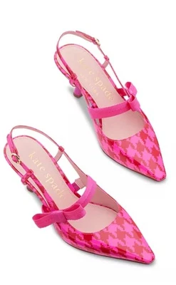 KATE SPADE NEW YORK MUJER MARITZA PATA DE GALLO ZAPATOS DE SALÓN EN ROSA Talla 9 POC EN CAJA Foto 1 de 4