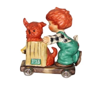 Vintage Goebel Redhead Figurine Gangway Boy on a Cart Vintage 1958 - Picture 1 of 5