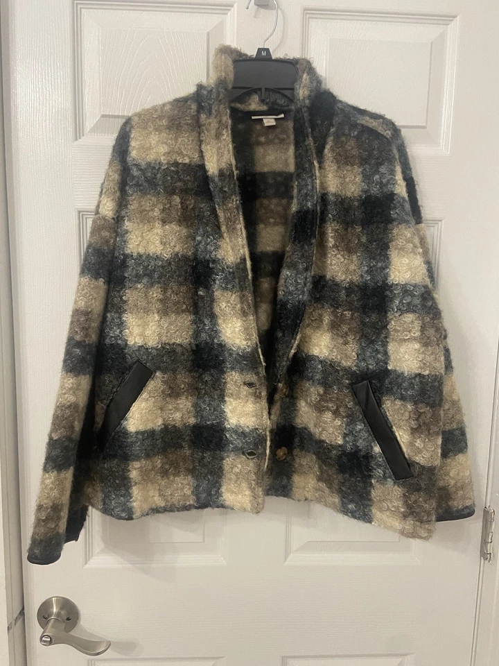 Jaqueta xadrez rosa Knox com acabamento de bolso de couro sintético - Imagem 1 de 4