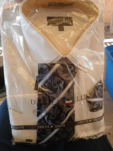 Camisa de vestir blanca Daniel Ellissa con corbata 36/37, 17 1/2 - Imagen 1 de 6