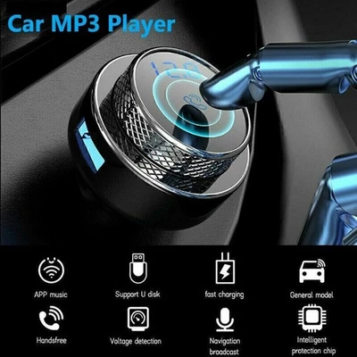 Wireless Bluetooth 5.0 Auto FM Transmitter MP3 Player Radio 2 USB Ladegerät Adapter - Bild 1 von 4