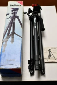 Velbon S-400 Deluxe Photo Tripod With 3-Way Quick Release Panhead Camera Mount - Picture 1 of 11