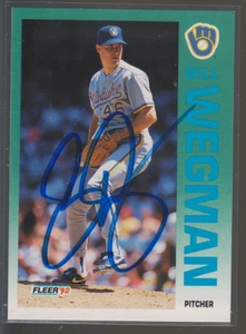 Autographed 1992 Fleer Bill Wegman - Brewers - Picture 1 of 1