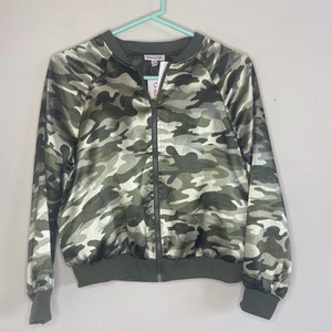 Chenault Girl Stitch Fix Louisa Reversible Green Camo Bomber Jacket XL NEW FLAW - Picture 1 of 15
