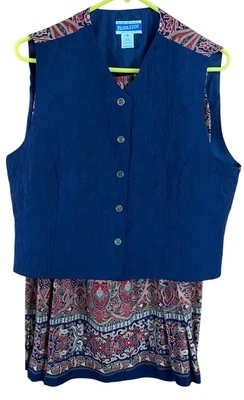 Vintage Pendleton Silk Blend Paisley Print 2 Piece Vest & Skirt Set 16P - Image 1 of 4