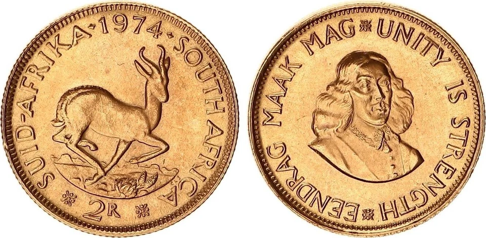Südafrika 2 Rand Gold 1974 Springbock prfr.   133712 - Bild 1 von 1