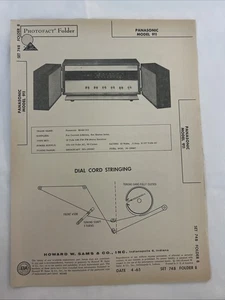 Vintage Sams Photofact Schematic 4-1965 PANASONIC MODEL 911 - Picture 1 of 2