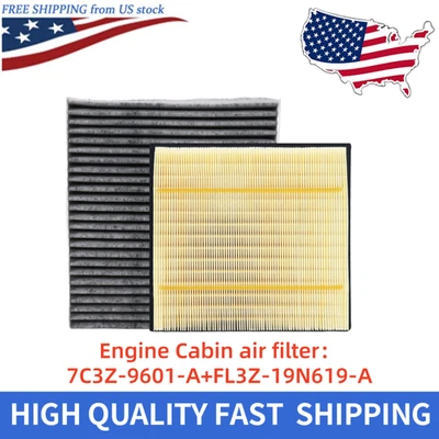 Juego combinado para camioneta Ford F150 2015-2023 filtro de aire del motor y filtro de aire de cabina Foto 1 de 4