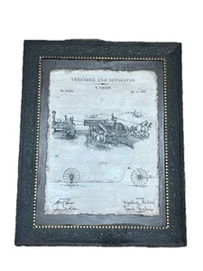 Antique Thresher Separator Decoupage Framed Reproduction Document Picture Norton - Picture 1 of 10