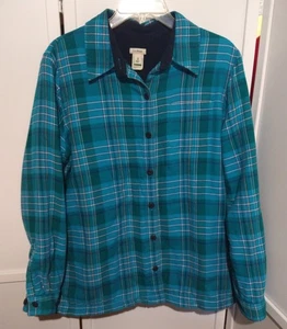 Gebrauchte LL BEAN Fleece gefütterte karierte Flanell Kapuze Hemd Jacke Erwachsene Medium  - Bild 1 von 6
