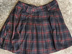Dolls Kill Current Mood Tartan Karo Minirock Rot XL Punk Grunge Goth - Bild 1 von 5