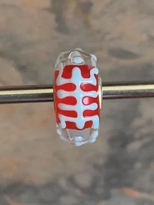 Auténtico Trollbeads Longevidad Azul Cielo y Rojo Foto 1 de 4