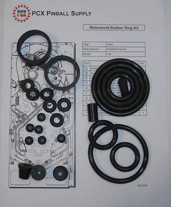 1995 Gottlieb/Premier Waterworld Flipper Gummiring Set - aka Water World - Bild 1 von 1