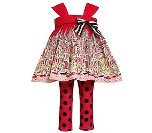 BONNIE JEAN POLKA DOT LEGGINGS SET DRESS PARTY, CHURCH, WEDDING, BIRTHDAY - Picture 1 of 1