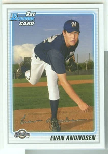Evan Anundsen Milwaukee Brewers 2010 Bowman Baseball - Picture 1 of 1