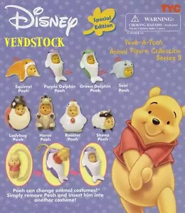 TOMY DISNEY WINNIE THE POOH PEEK-A-POOH SERIES 3 ANIMAL FIGURE DANGLER SET UPICK - Picture 1 of 10