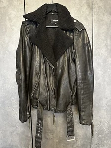 NEUWERTIG tigha Lederjacke L gefüttert, variabler Fellkragen - Bild 1 von 18