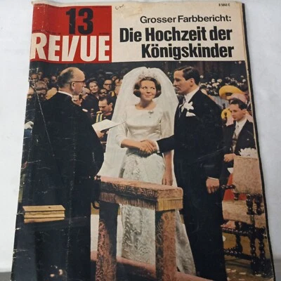 VINTAGE Revue March 1966 German Magazine rare Adversts Ads Royal Wedding Comic  - Image 1 of 4