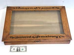 Brainerd & Armstrong Eiche ZAHNSEIDE oder SPULENSCHRANK Antik Arbeitsplatte Ladenvitrine - Bild 1 von 16
