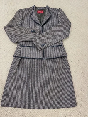 Винтажный Sassoon, Париж, Нью-Йорк, 2 изделия шерсти женщин юбка костюм размер 10/11 - Изображение 1 из 4