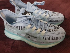 John Galliano Neon Blue Gazette Design Sneakers Size EUR39/UK6 - Picture 1 of 9