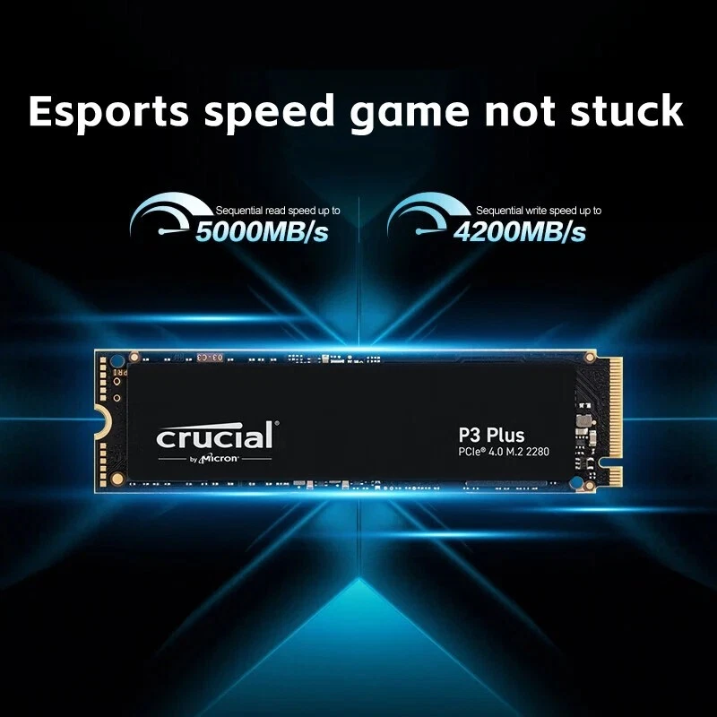 Crucial P3 Plus SSD 1TB PCIe Gen4x4 3D NAND NVMe M.2,up to 5000MB/s OEM package) - Image 1 of 4