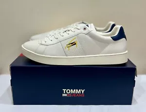 Tommy Hilfiger Jeans Cupsole TJM Leather Ivory Cream Shoes Mens Size US 12 New✅ - Picture 1 of 9