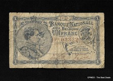 1920 Belgium 1 Franc Banque Nationale de Belgique Note Dated 22-03-1920 - Scarce