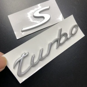 1Set Turbo S Pearl Silver Aufkleber Badge für VIP 718 Auto Heck Kofferraumdeckel Emblem - Bild 1 von 8