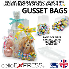 Clear Cellophane Gusset Bag Party Bags Favour Crafts Sweets Display Gifts Cello