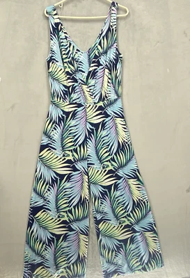 Tommy Bahama Mono Mediano Leinani Hojas Pandereta Babydoll Playa Viaje Foto 1 de 4