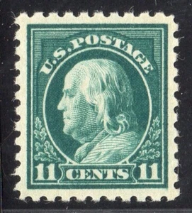 1916-1917 US SC 473 11c Benjamin Franklin Blue/Green MNH Bright+Fresh - Picture 1 of 3