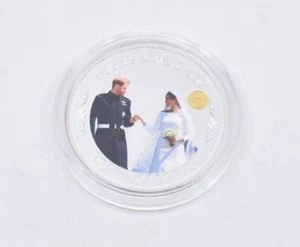 Harry & Meghan 'Royal Wedding' Silver Plated Proof Coin - Picture 1 of 2