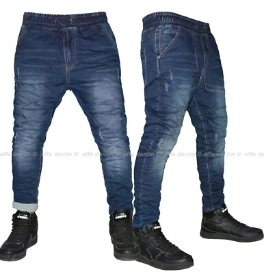 Jeans Uomo Denim Tuta elastico blu Pantaloni Elasticizzati nuovo effe denim 1688 - Immagine 1 di 3