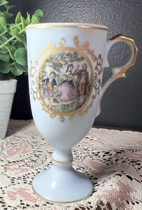 Vintage Lefton China Footed Tea Cup Blue W/ Gold Trim Detail - Picture 1 of 7