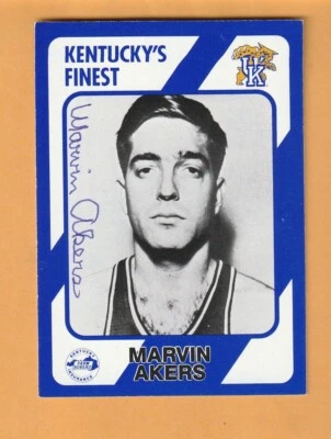 Tarjeta firmada por Marvin Akers Kentucky Wildcats 1989 1942 Final Four Team 9S Foto 1 de 2