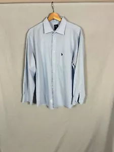 US Polo Assn, Men's Plain Light Blue Long Sleeved Shirt, Size Large - Used - Picture 1 of 7