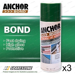 3 x Anchor Bond Cottage Green / Evergreen / Caulfield Paint 300 Gram For Repair - Picture 1 of 2