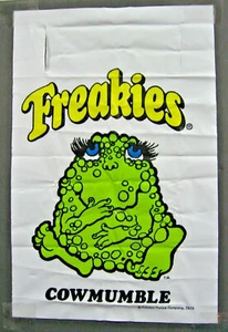 Vintage 1975 Cowmumble Freakies Müsli Spielzeug Banner Schild unbenutzt alter Ladenbestand - Bild 1 von 1