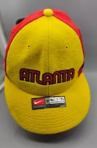 Nike Atlanta Hawks Rewind 1966 Red Yellow Flex Fit Hat Cap S 6 7/8 -7 1/8 - Picture 1 of 9