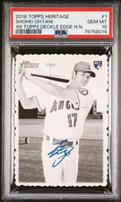 2018 Heritage 1969 Topps Deckle Edge High Shohei Ohtani Rookie PSA 10 (014)(JJ)