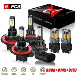 FIT Hummer H3 2006-2010 white Headlight Hi/Lo+Fog Light+Turn Signal Bulbs 6x - Picture 1 of 17