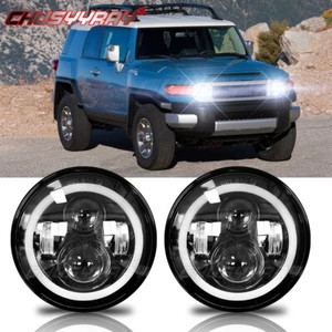 For FJ Cruiser 2007-2014 7'' Inch Projector Round LED Headlight Hi/Lo Beam NEW - Picture 1 of 12