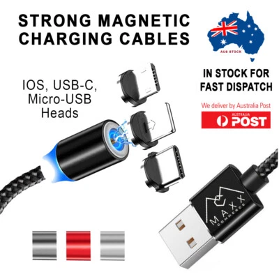 1m Magnetic Charging Cable For iPhone, Samsung Type-C, Micro USB - image 1 of 4