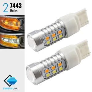 7443 Dual Color Switchback White-Amber 22-LEDs Turn Signal Lamp Light Bulbs - Bild 1 von 7