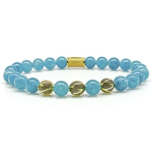 Jade 925 Sterling Silber Armband Bracelet Perlenarmband Amazonite 18k Gold Beads - Picture 1 of 13