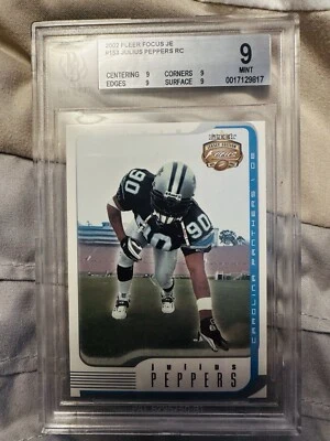 2002 Fleer Focus JE Julius Peppers Rookie BGS 9 !!! - Image 1 of 2