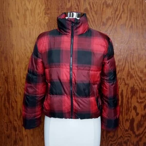 Old Navy Jacket Short Buffalo Plaid Red / Black Size XL (14-16) - Picture 1 of 7